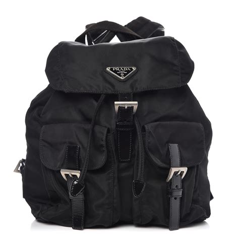 prada vela mini backpack with chain|small Prada nylon backpack.